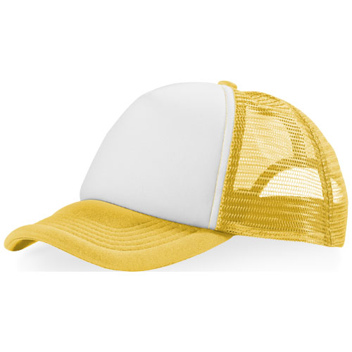 Casquette à personnaliser 5 pans respirante Trucker Jaune et Blanc